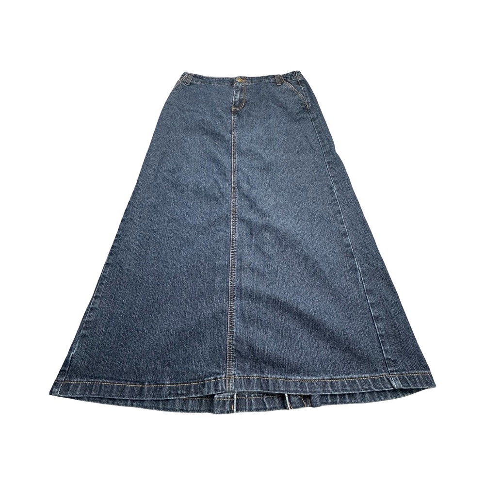 C. 1946 Denim Skirt Womens 34x35 Blue Maxi Cotton Blend Modest